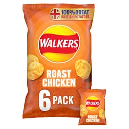 Walkers Roast Chicken Crisps 6 Pack 