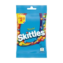 Skittles Vegan Chewy Sweets Tropical Fruit Flavoured Treat Bag £1.35 PMP 109g