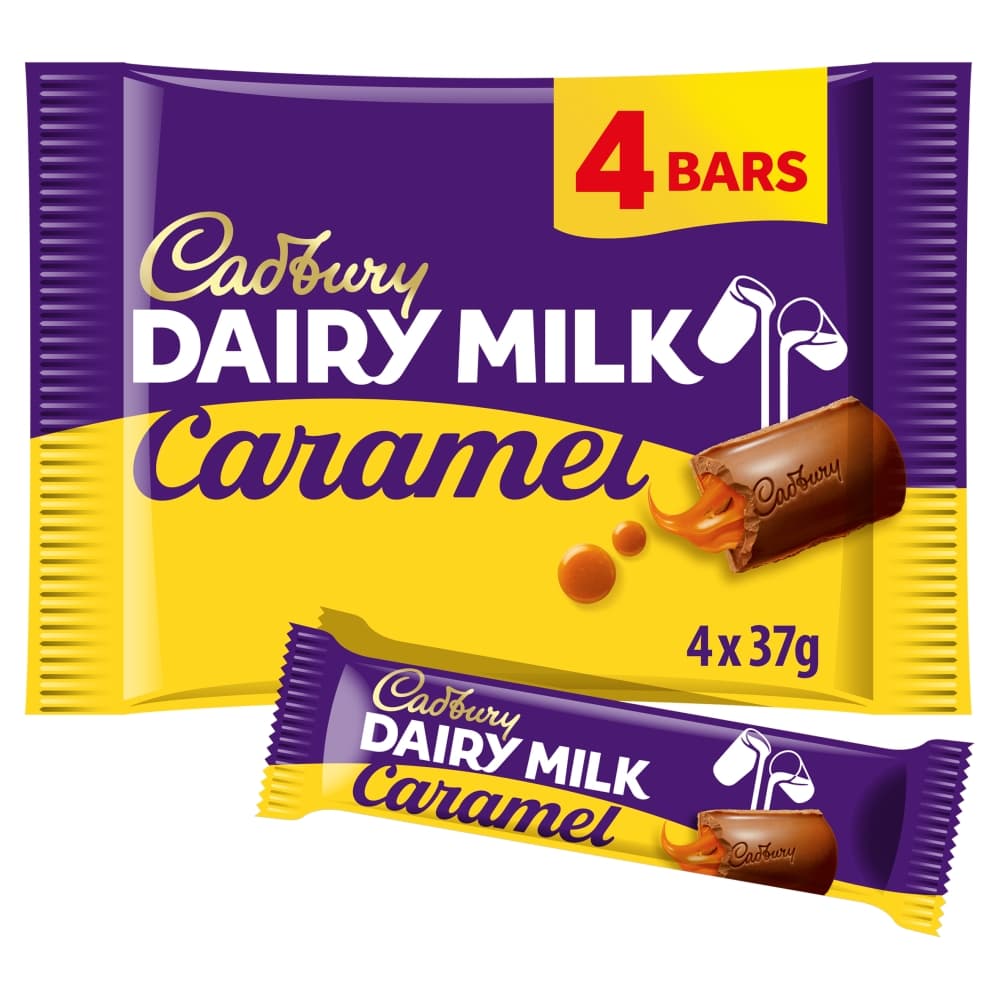 Cadbury Dairy Milk Caramel Chocolate Bar Multipack 148g