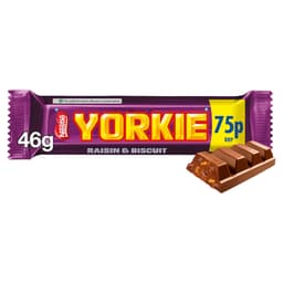 Yorkie Raisin & Biscuit Chocolate Bar 44g PMP 75p