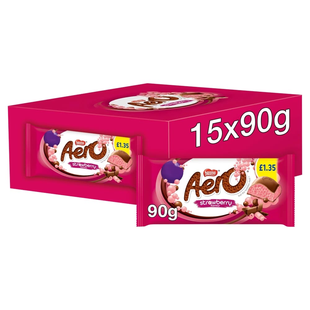 Aero Strawberry Chocolate Sharing Bar 90g PMP £1.35