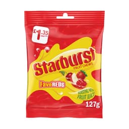 Starburst Fave Reds Vegan Chewy Sweets Fruit Flavoured Treat Bag £1.35 PMP 127g