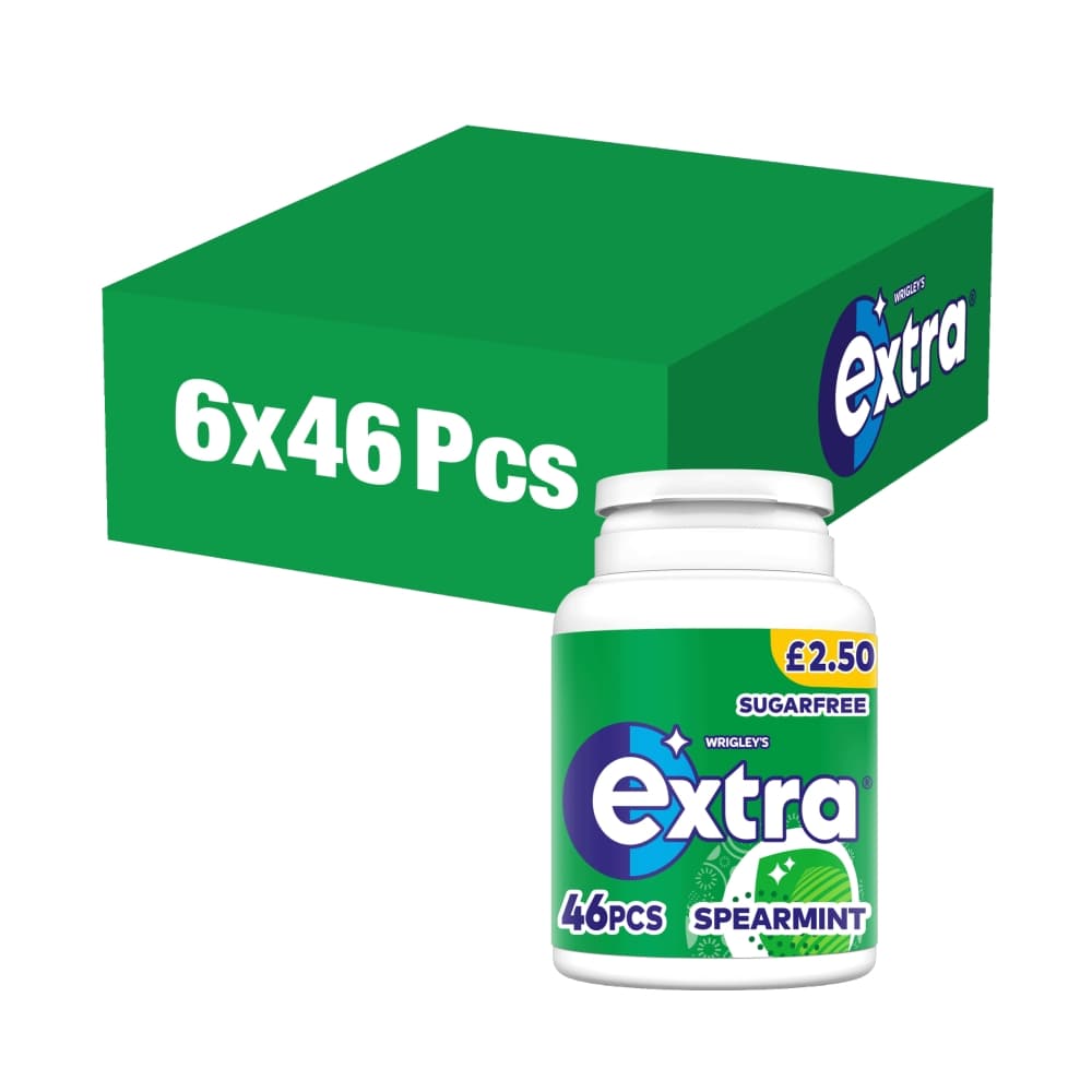 Extra Spearmint Sugarfree Chewing Gum Bottle 46 Pieces 64g £2.50 PMP