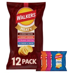 Walkers Meaty Variety Multipack Crisps 12 Pack
