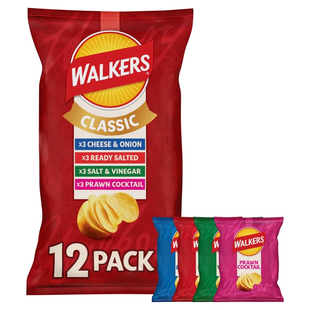 Walkers Classic Variety Multipack Crisps 12 Pack