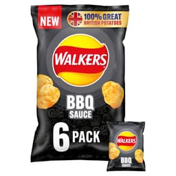Walkers BBQ Sauce Multipack Crisps 6 Pack