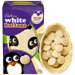 Cadbury White Chocolate Buttons Easter Egg 91g 