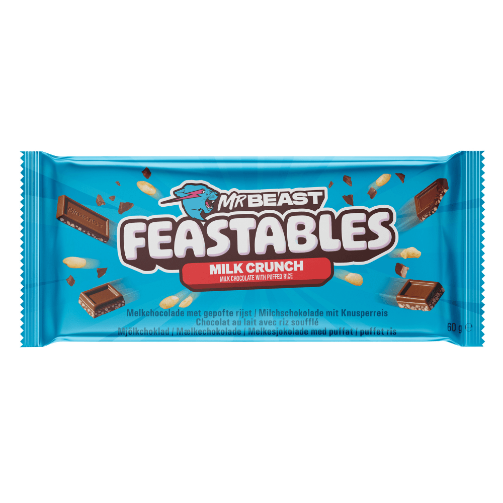Feastables MrBeast Milk Crunch Milk Chocolate with Puffed Rice Bar 60g