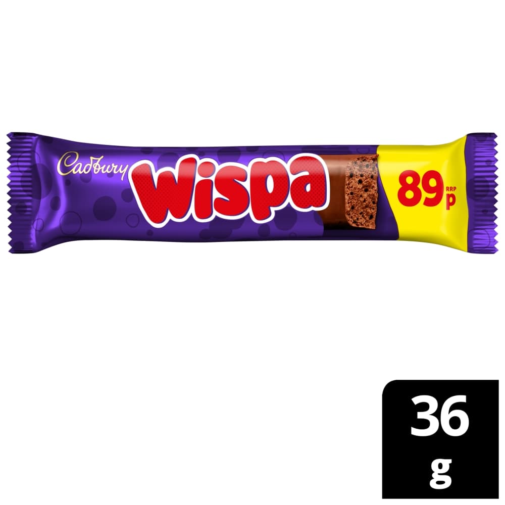 Cadbury Wispa Chocolate Bar 36g 89p PMP