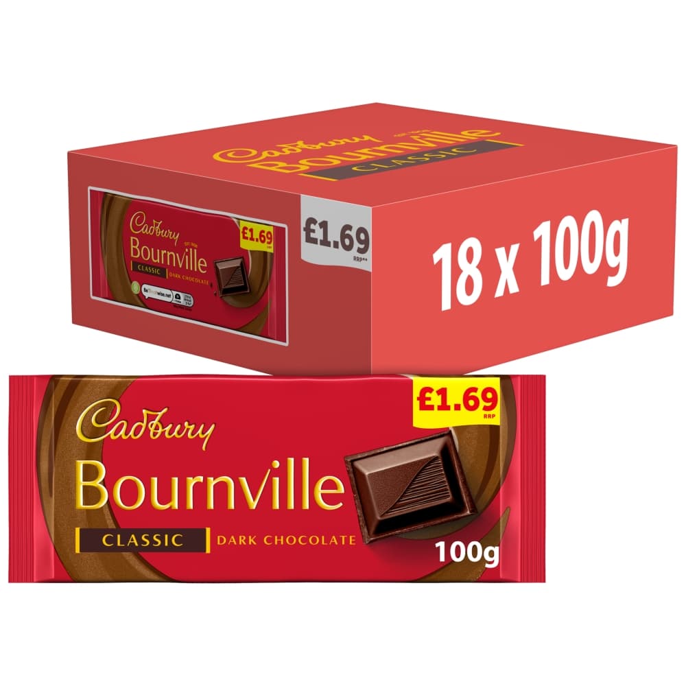 Cadbury Bournville Classic Dark Chocolate Chocolate 100g £1.69 PMP