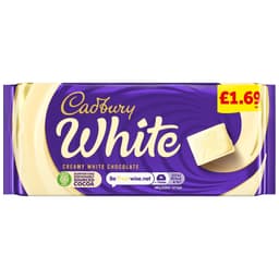 Cadbury White Chocolate Bar 90g £1.69 PMP 