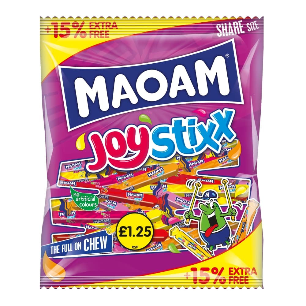 Maoam Joystixx Fruit & Cola Flavour Sharing Bag 161g £1.25 PMP + 15% Extra Free