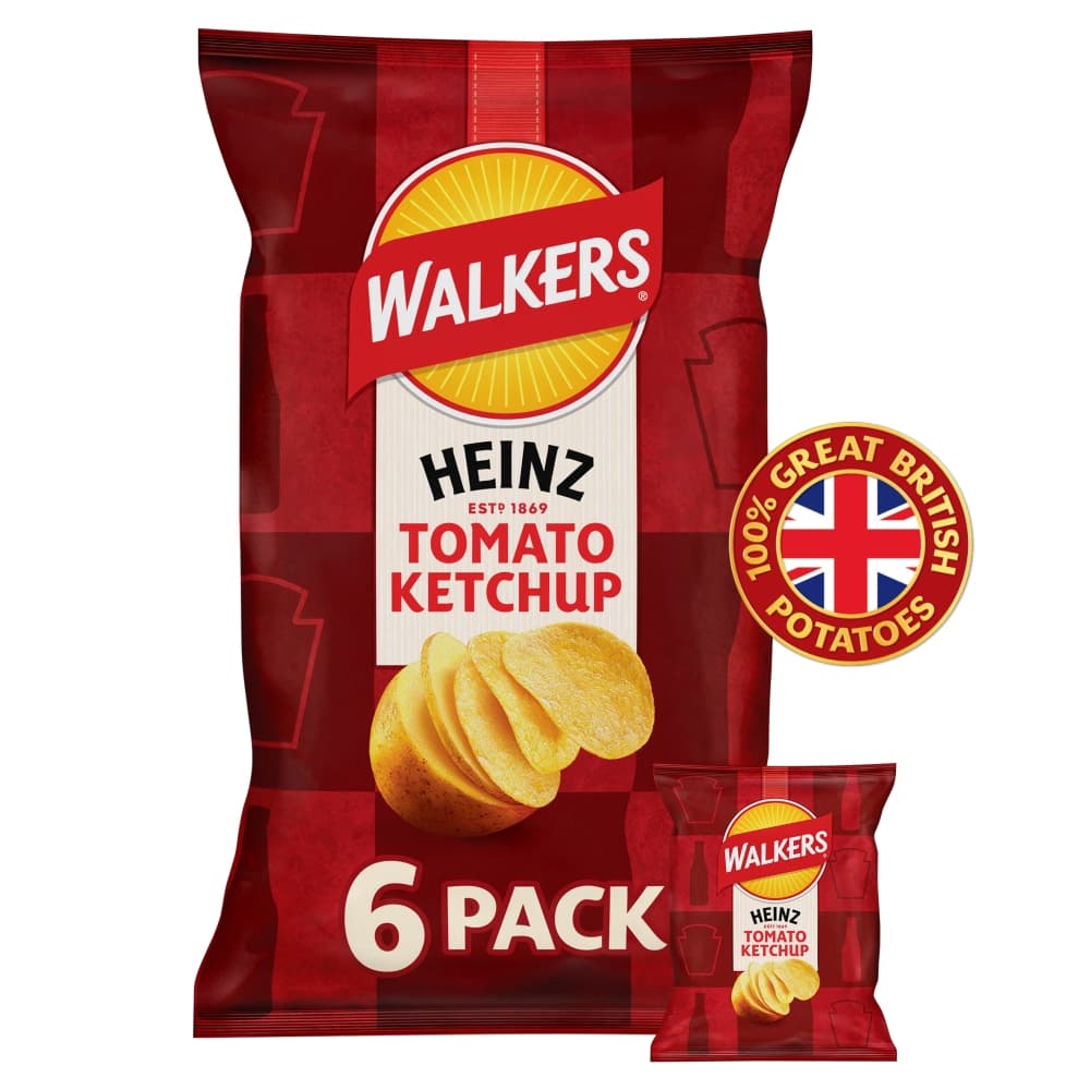 Walkers Heinz Tomato Ketchup Multipack Crisps 6 Pack