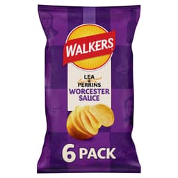 Walkers Worcester Sauce Lea & Perrins Multipack Crisps 6 Pack