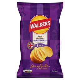 Walkers Worcester Sauce Lea & Perrins Multipack Crisps 6 Pack