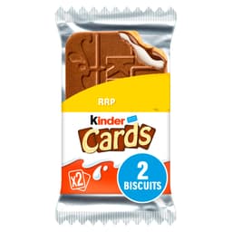 Kinder Cards Milk Chocolate Wafer Biscuit Twin Pack 25.6g 65p PMP