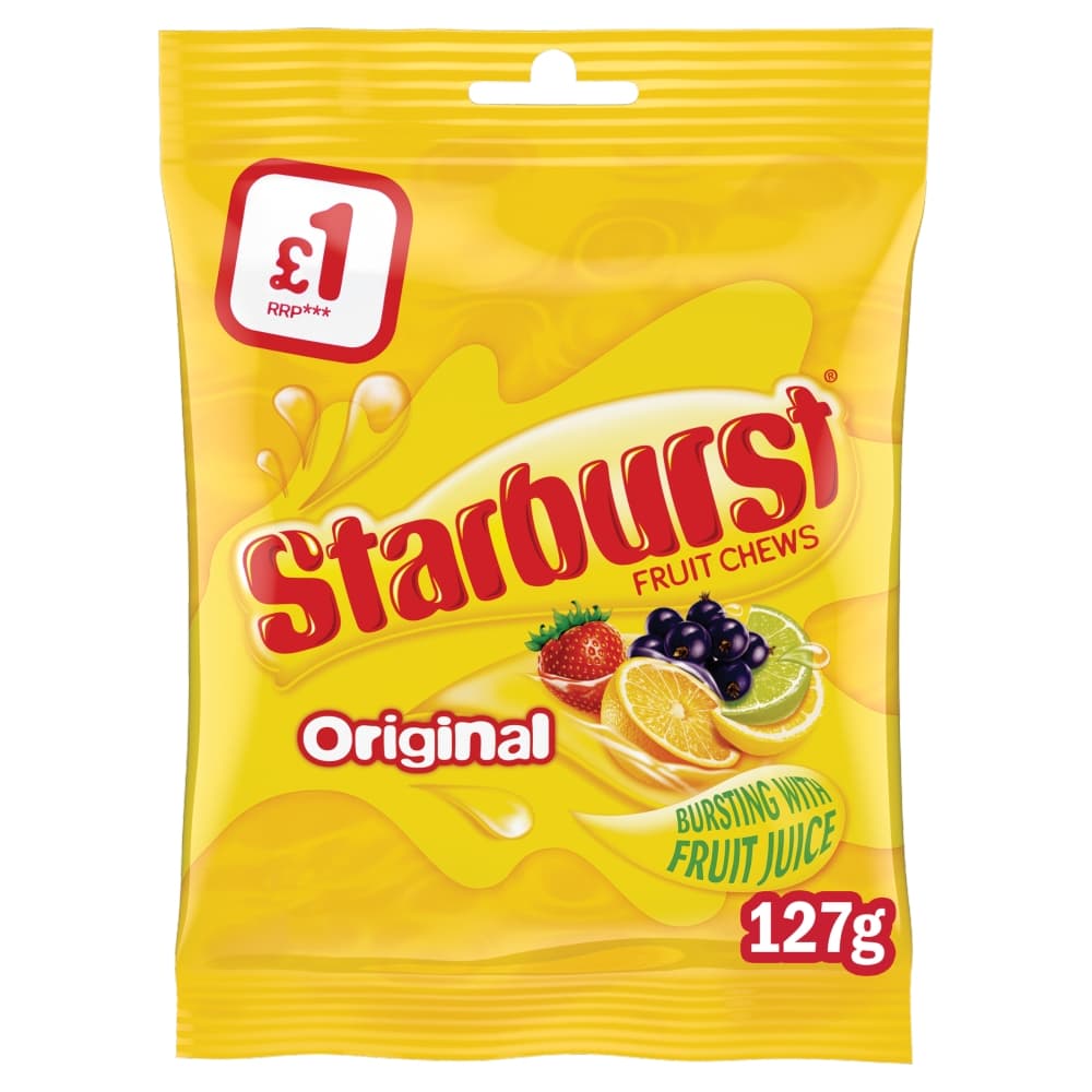 Starburst Vegan Chewy Sweets Fruit Flavoured Pouch Bag 127g £1 PMP 