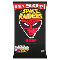 Space Raiders Beef Crisps 30g 50p PMP