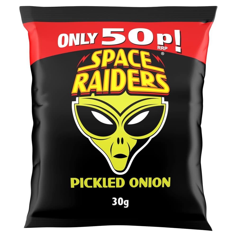 Space Raiders Pickled Onion Crisps 30g 50p PMP