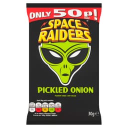 Space Raiders Pickled Onion Crisps 30g 50p PMP