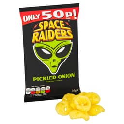 Space Raiders Pickled Onion Crisps 30g 50p PMP