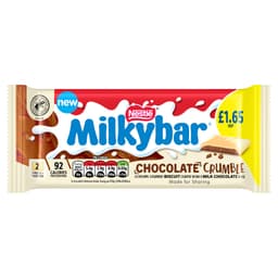 Milkybar Chocolate Crumble White Chocolate Bar 84g PMP £1.65