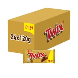 Twix Caramel & Milk Chocolate Fingers Biscuit Snack Bars Multipack 120g £1.89 PMP