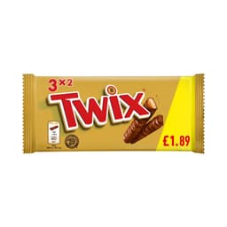 Twix Caramel & Milk Chocolate Fingers Biscuit Snack Bars Multipack 120g £1.89 PMP