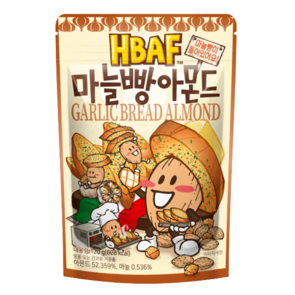 HBAF Garlic Bread Flavour Almonds Pouch 120g
