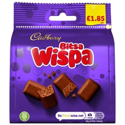 Cadbury Bitsa Wispa Chocolate Bag 85g £1.85 PMP