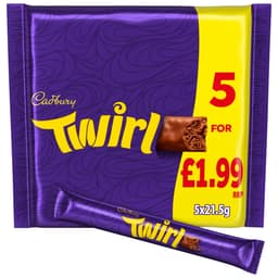 Cadbury Twirl Chocolate Bar 5 Pack 107.5g £1.99 PMP