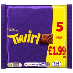 Cadbury Twirl Chocolate Bar 5 Pack 107.5g £1.99 PMP