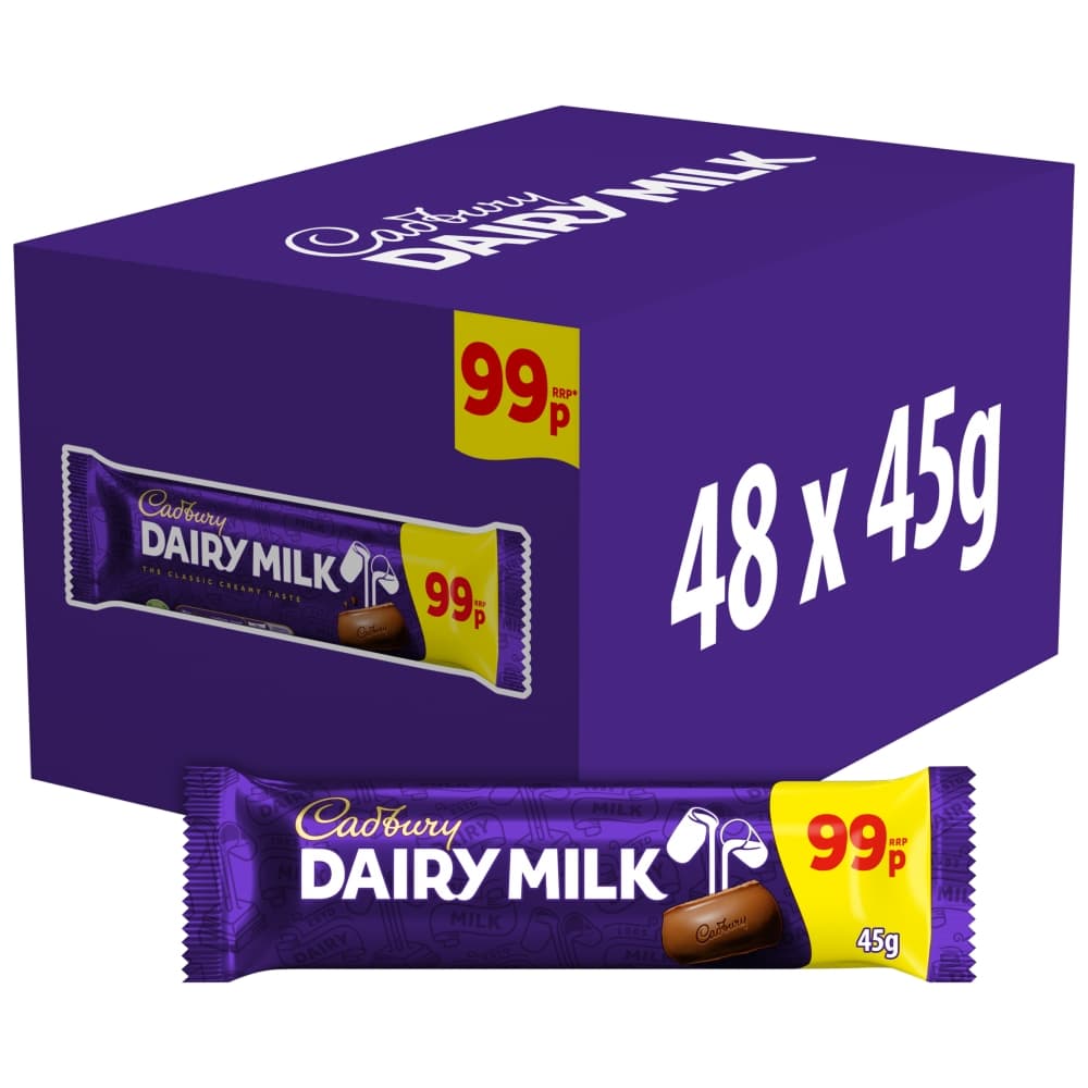 Cadbury Dairy Milk Chocolate Bar 45g 99p PMP