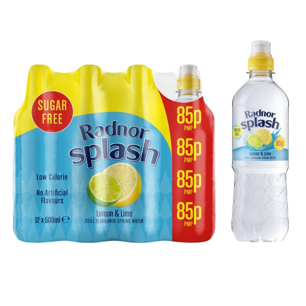 Radnor Splash Lemon & Lime Still Flavoured Spring Water 500ml 85p PMP