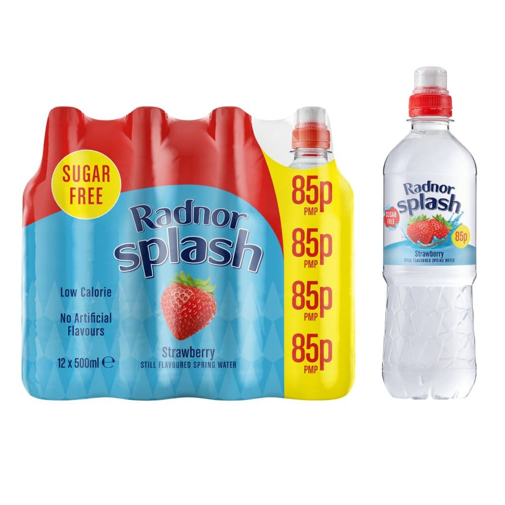 Radnor Splash Strawberry Still Flavoured Spring Water 500ml 85p PMP