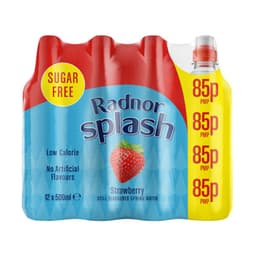 Radnor Splash Strawberry Still Flavoured Spring Water 500ml 85p PMP