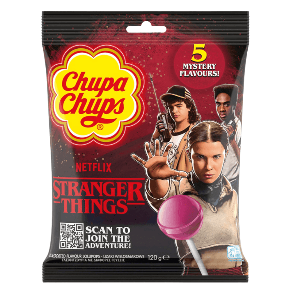 Chupa Chups Stranger Things 5 Flavours Lollipops Bag 120g