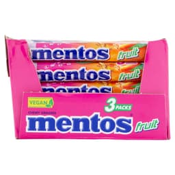 Mentos Chewy Dragees Fruit 3 Pack 114g