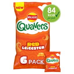 Quavers Red Leicester Cheese Multipack Crisps Snacks 6 Pack