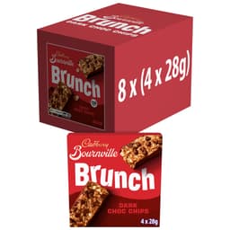 Cadbury Bournville Brunch Oats Dark Chocolate Chip Cereal Bars 4 Pack 112g 
