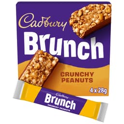 Cadbury Brunch Oats Peanut Chocolate Cereal Bars 4 Pack Multipack 112g
