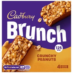 Cadbury Brunch Oats Peanut Chocolate Cereal Bars 4 Pack Multipack 112g
