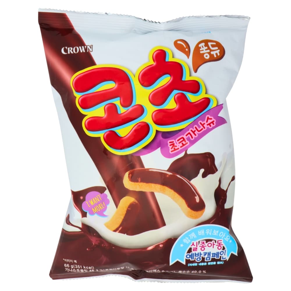 Crown Corn Cho Chocolate Flavoured Corn Snack 66g