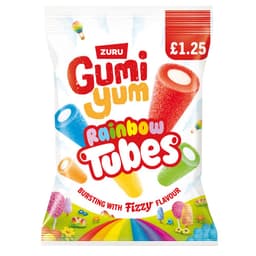 Gumi Yum Rainbow Tubes Bag 120g £1.25 PMP