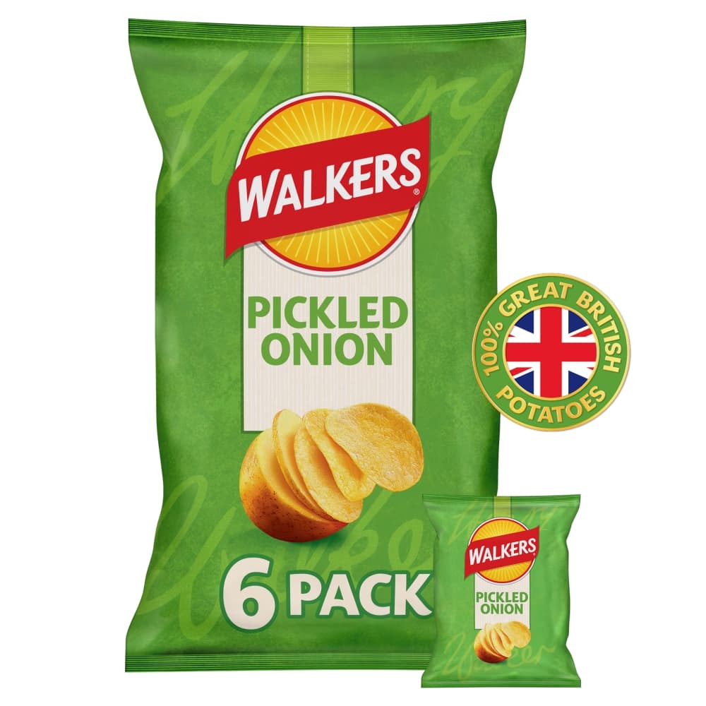 Walkers Crisps Picked Onion Multipack 6 Pack