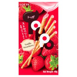 Lotte Toppo Vanilla Strawberry Filled Pretzel Sticks 40g