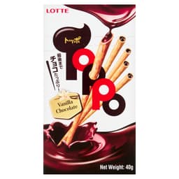 Lotte Toppo Vanilla Chocolate Filled Pretzel Sticks 40g