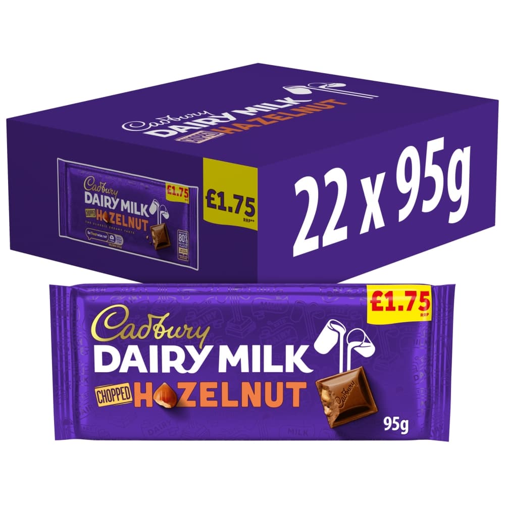Cadbury Dairy Milk Chopped Hazelnut Chocolate Bar £1.75 PMP 95g
