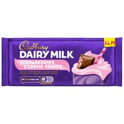 Cadbury Dairy Milk Strawberries & Creme Frappe Chocolate Bar 115g £1.75 PMP