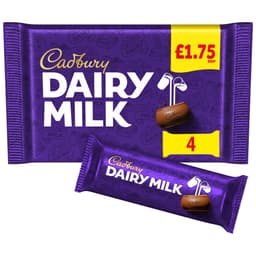 Cadbury Dairy Milk Chocolate Bar 4 Pack Multipack 108.8g £1.75 PMP